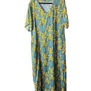 Shein Curve Floral Print V-Neck Short Sleeve Dress SZ 3XL